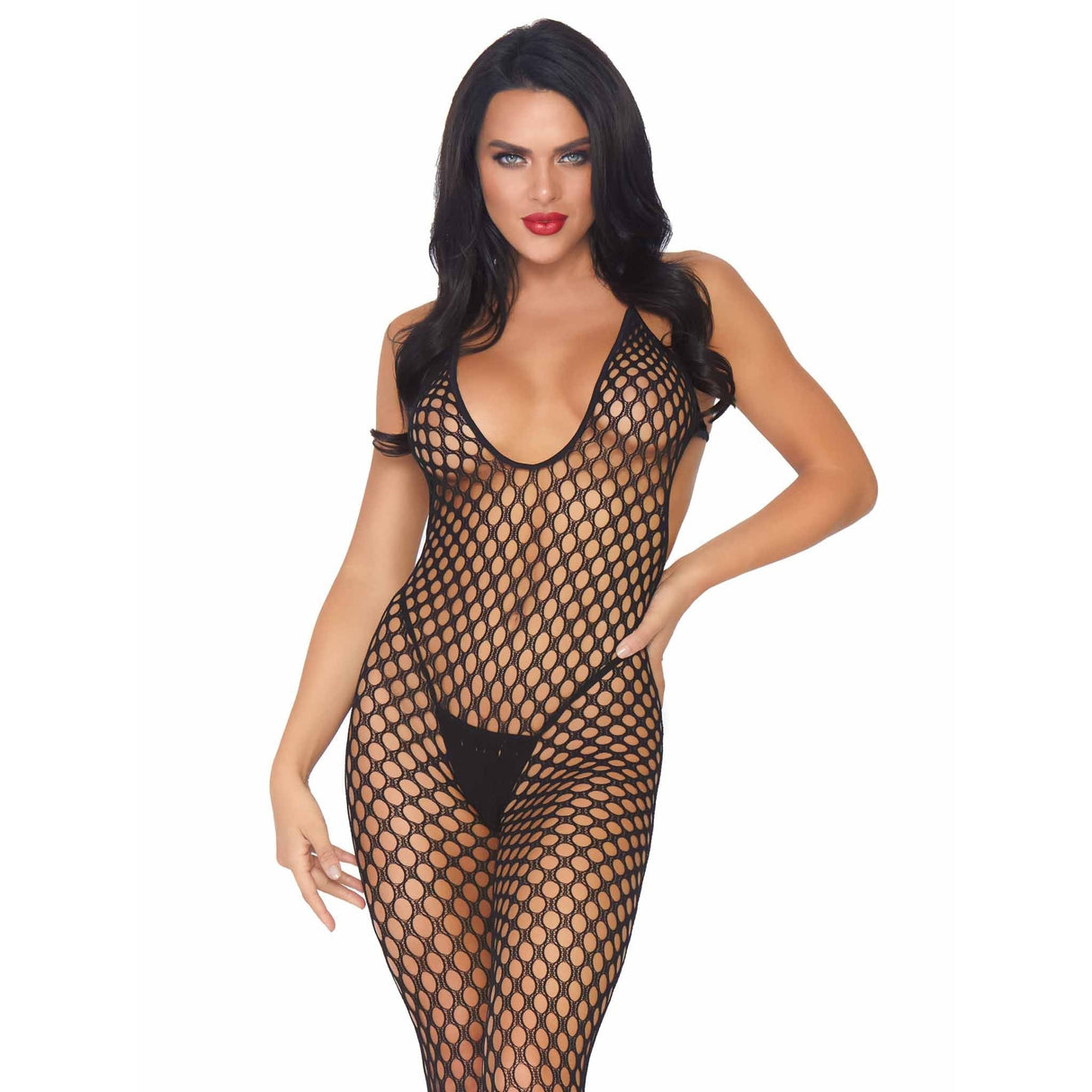 Seamless Crochet Footless Low Back Bodystocking