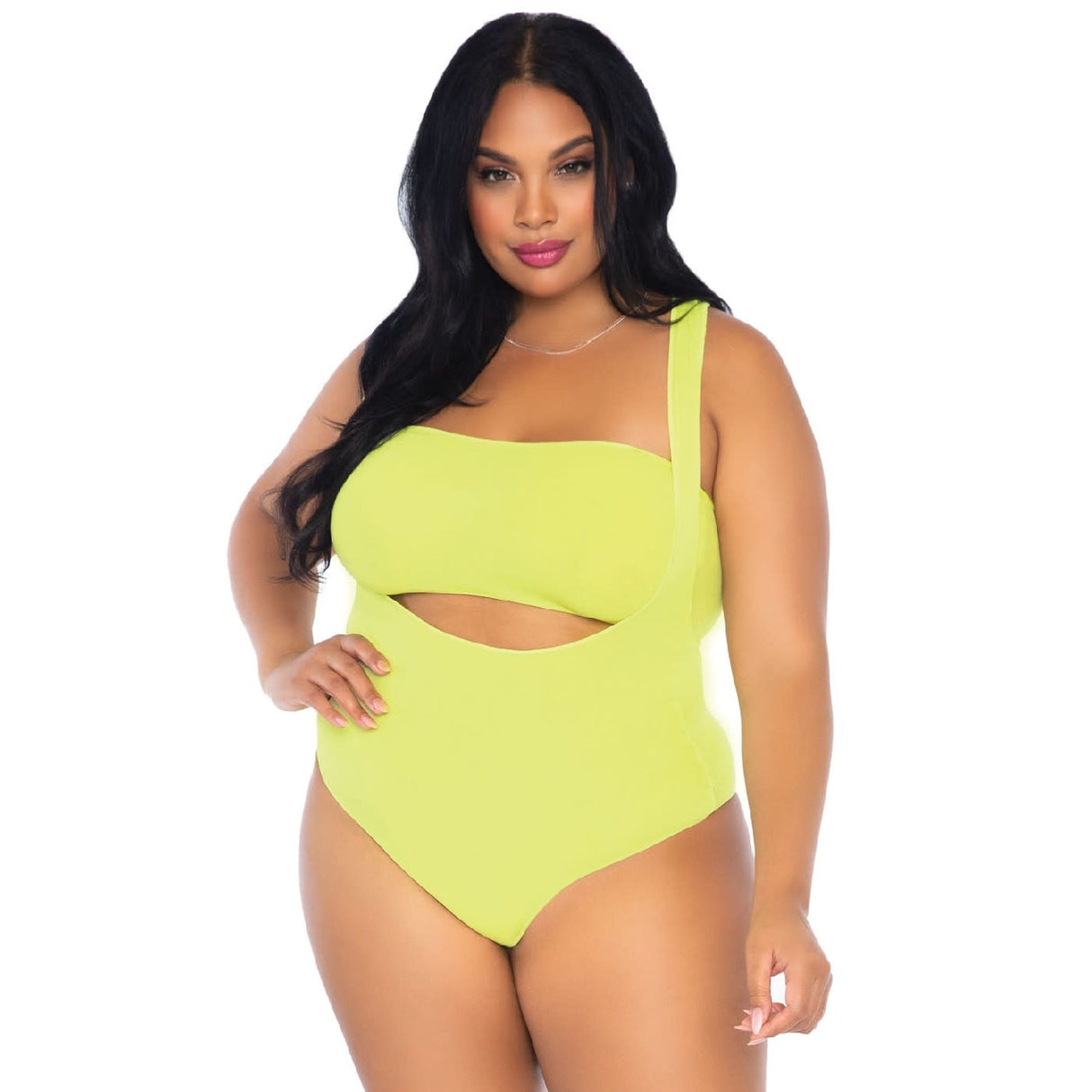 Two Piece Opaque Bandeau and Suspender Bodysuit - Curvy