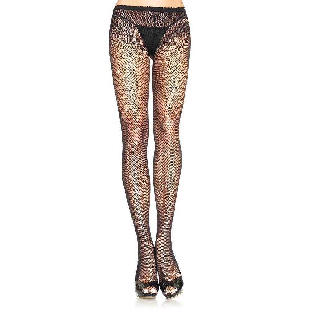 Rhinestone Detail Fishnet Pantyhose