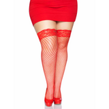 Stay Up Lycra Industrial Fishnet Thigh High - Curvy