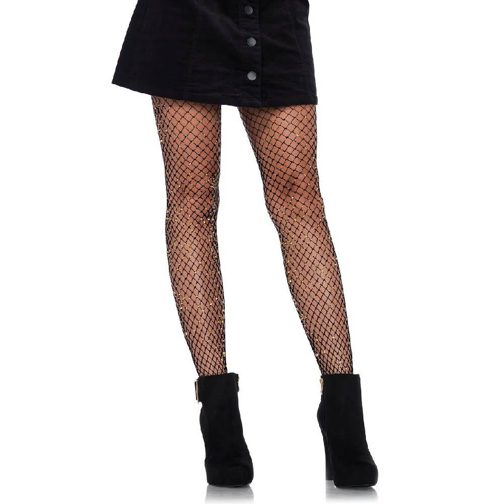 Shimmering Lurex Industrial Net Tights