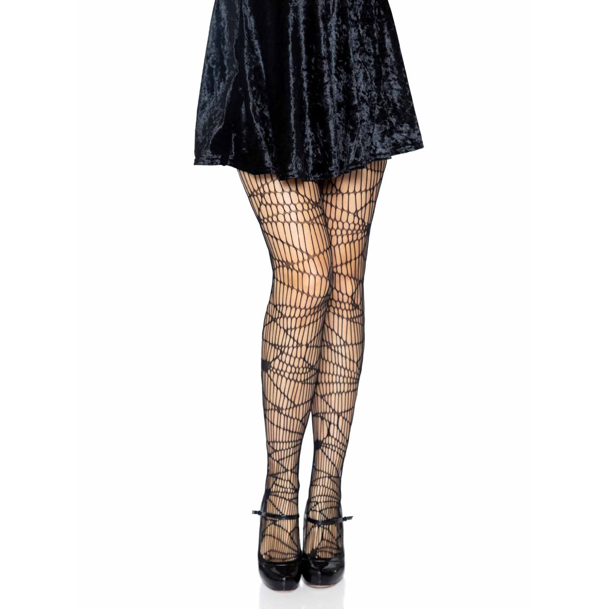 Black Distressed Net Tights - One Size Fits Most