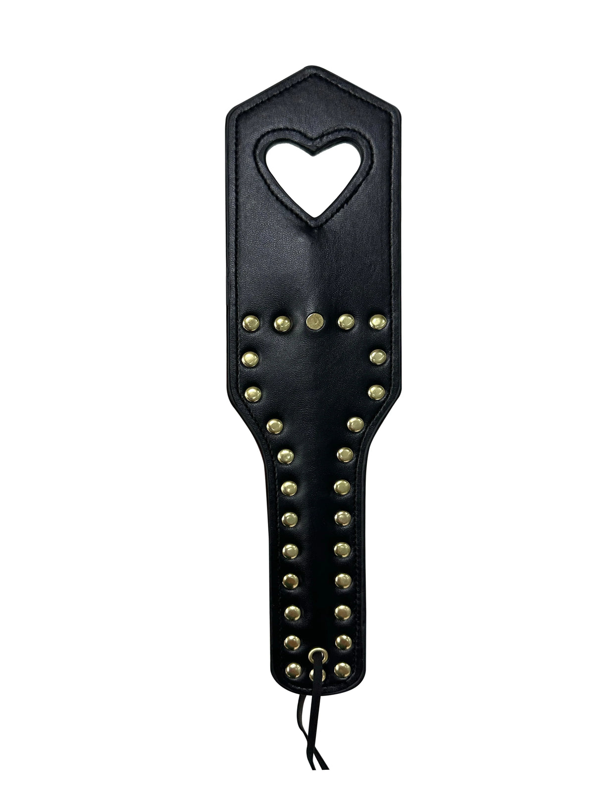 Black Faux Leather Heart Paddle