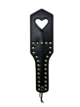 Black Faux Leather Heart Paddle
