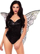 Black Iridescent Strapless Fairy Wings