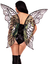 Black Iridescent Strapless Fairy Wings