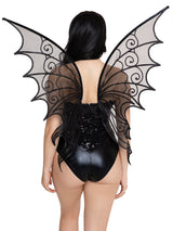 Black Glittering Strapless Fairy Wings