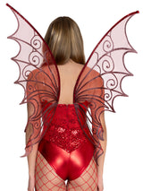 Red Glittering Strapless Fairy Wings