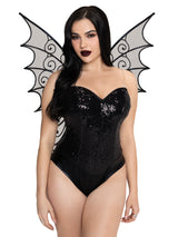 Black Glittering Strapless Fairy Wings