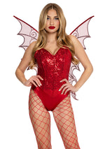 Red Glittering Strapless Fairy Wings