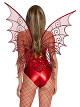 Red Glittering Strapless Fairy Wings