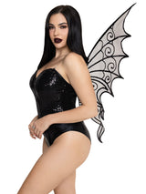 Black Glittering Strapless Fairy Wings