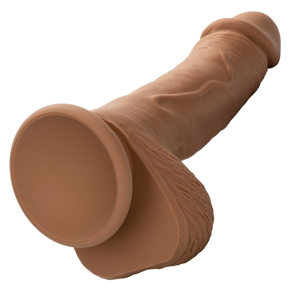 Silicone Studs Dual Density Dong 5" Brown