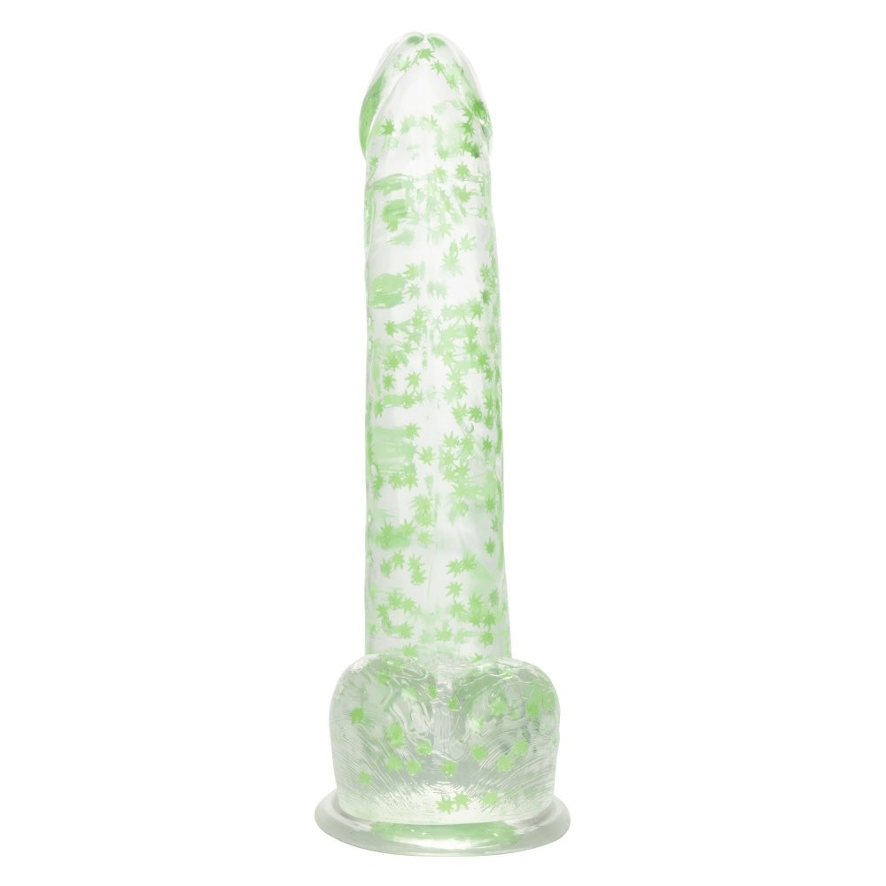 Naughty Bits I Leaf Dick Glow-In-The-Dark Weed Leaf Dildo