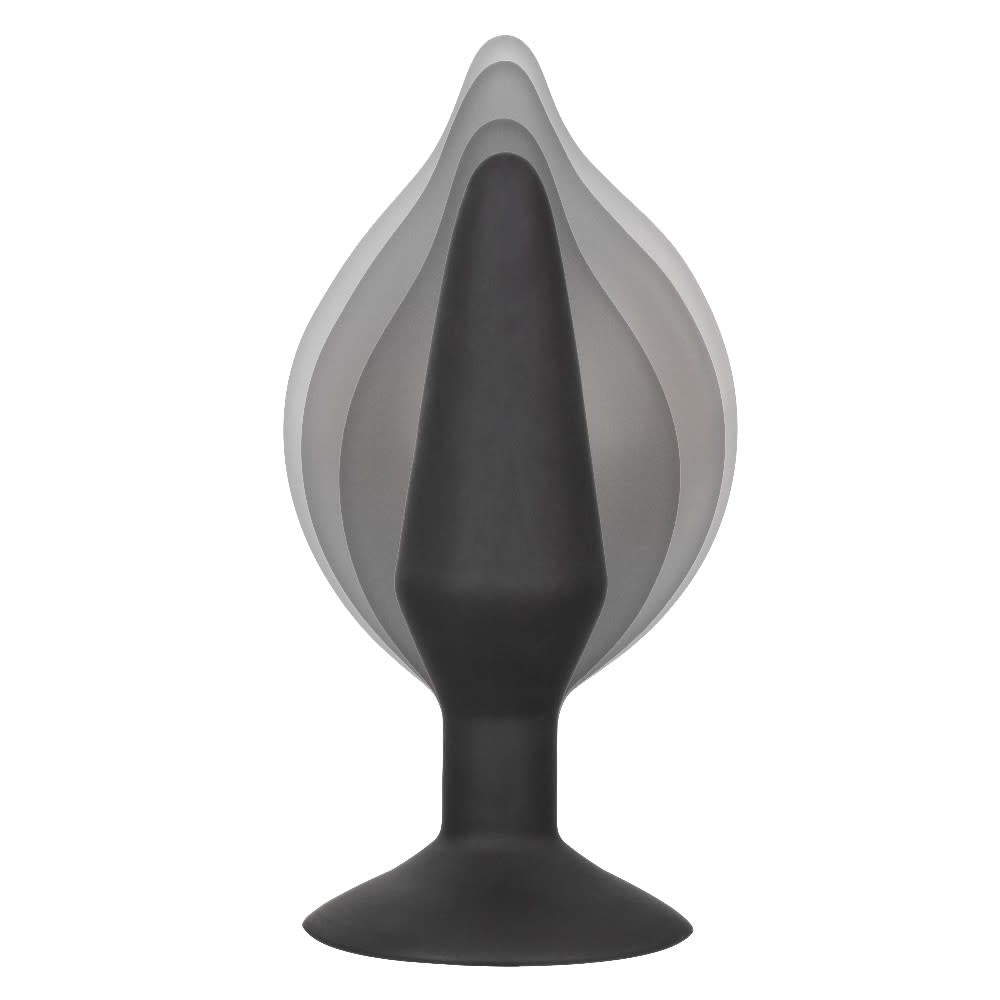 Silicone Inflatable Anal Plug - Large - Black