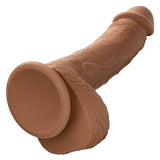 Silicone Studs Dual Density Dong 6.25" Brown