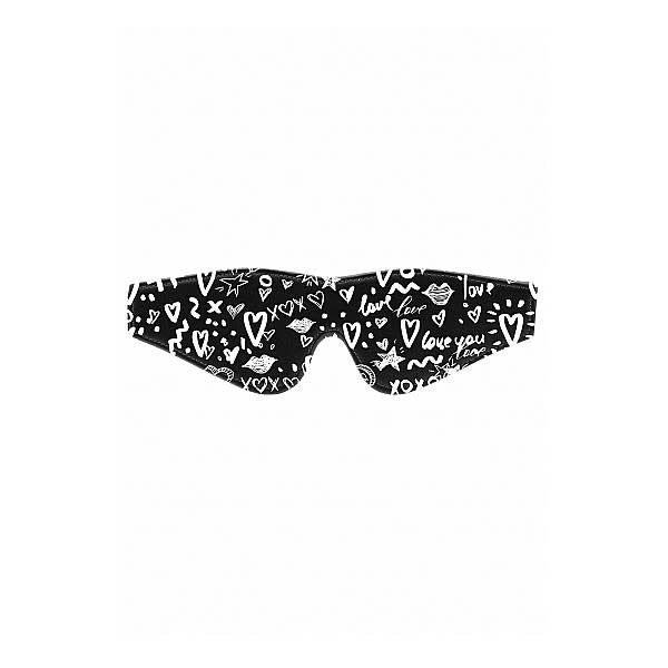 Printed Eye Mask - Love Street Art - Black