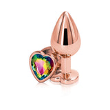 Rear Assets Anal Plug - Rose Gold - Medium - Rainbow Heart