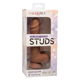 Silicone Studs Dual Density Dong 5" Brown