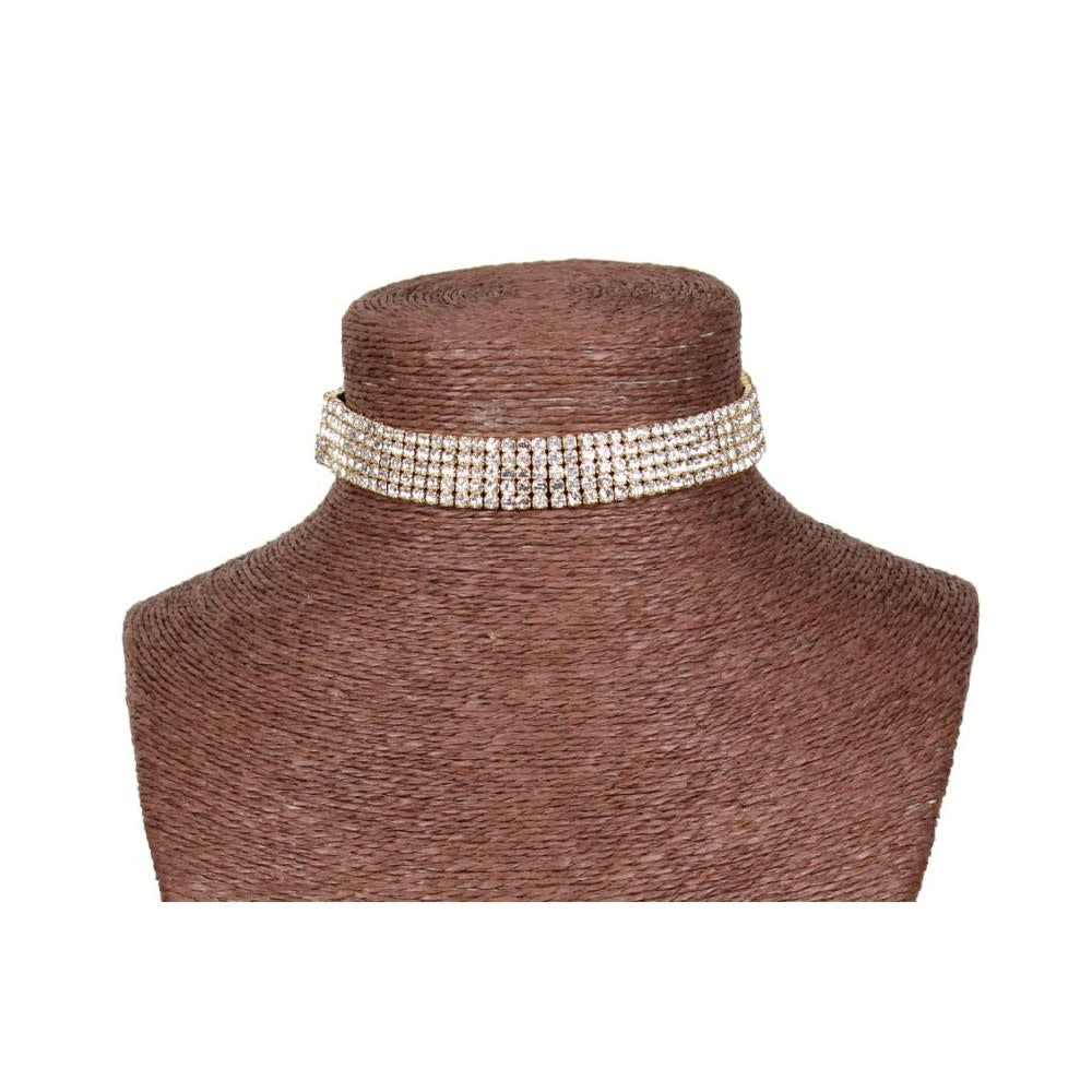 Stretchy Nine-Row Choker Silver