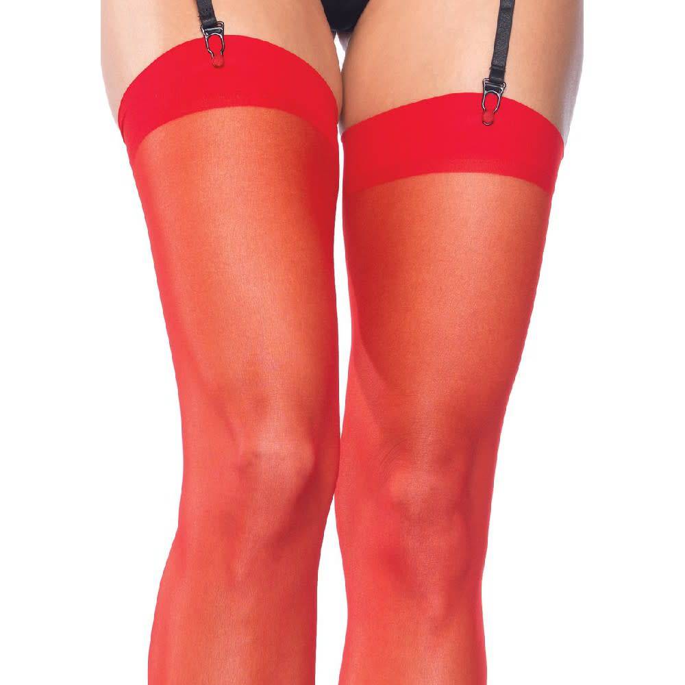 Sheer Stockings Red O/S