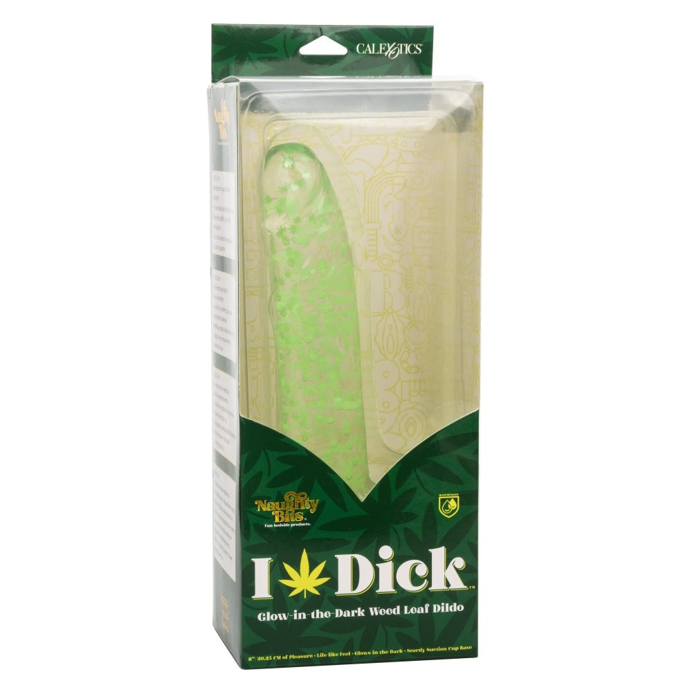 Naughty Bits I Leaf Dick Glow-In-The-Dark Weed Leaf Dildo