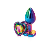 Rear Assets Anal Plug - Multicolor - Small - Rainbow Heart