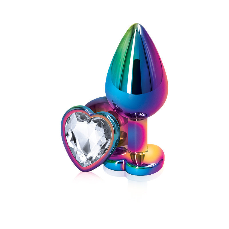 Rear Assets Anal Plug - Multicolor - Medium - Clear Heart