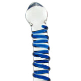 Blue Spiral Glass Dildo