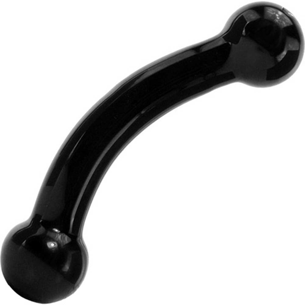 Double Bull Black Glass Dildo