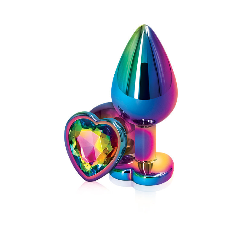 Rear Assets Anal Plug - Multicolor - Medium - Rainbow Heart