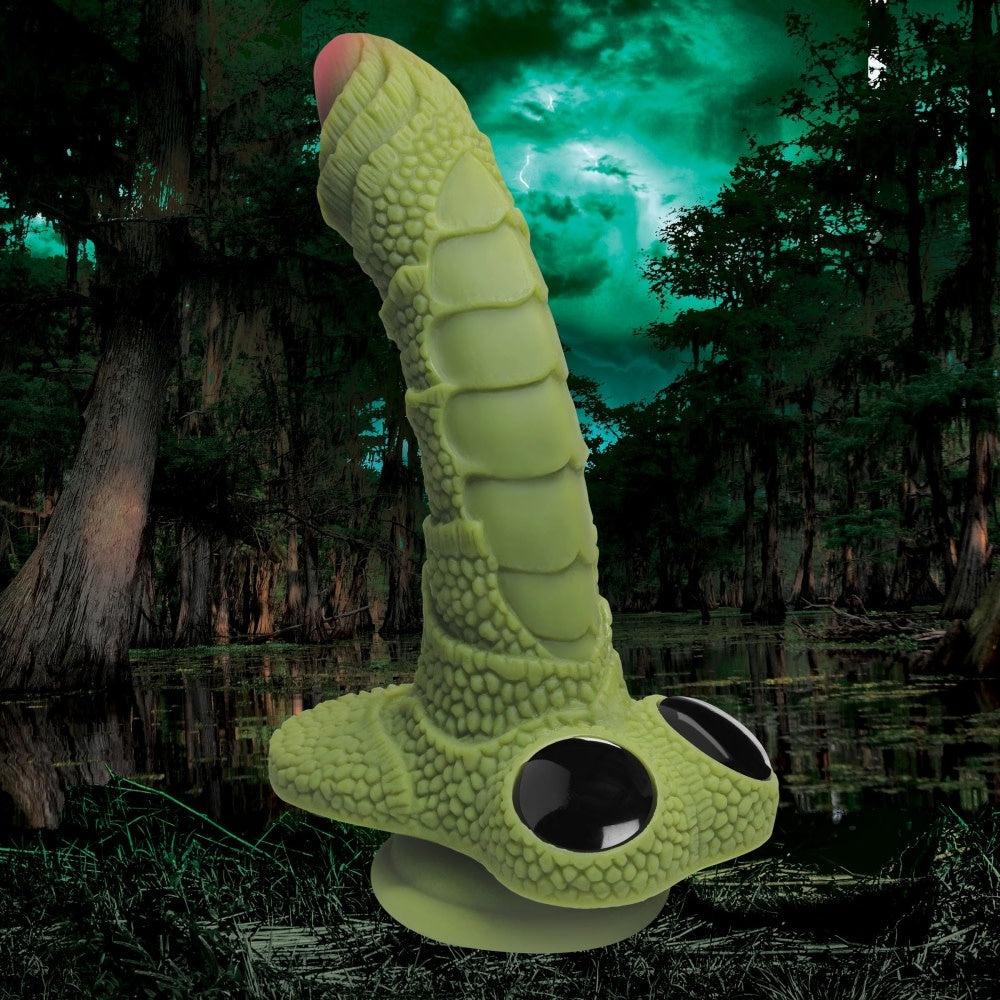 Creature Cocks - Swamp Monster Green Scaly Silicone Dildo