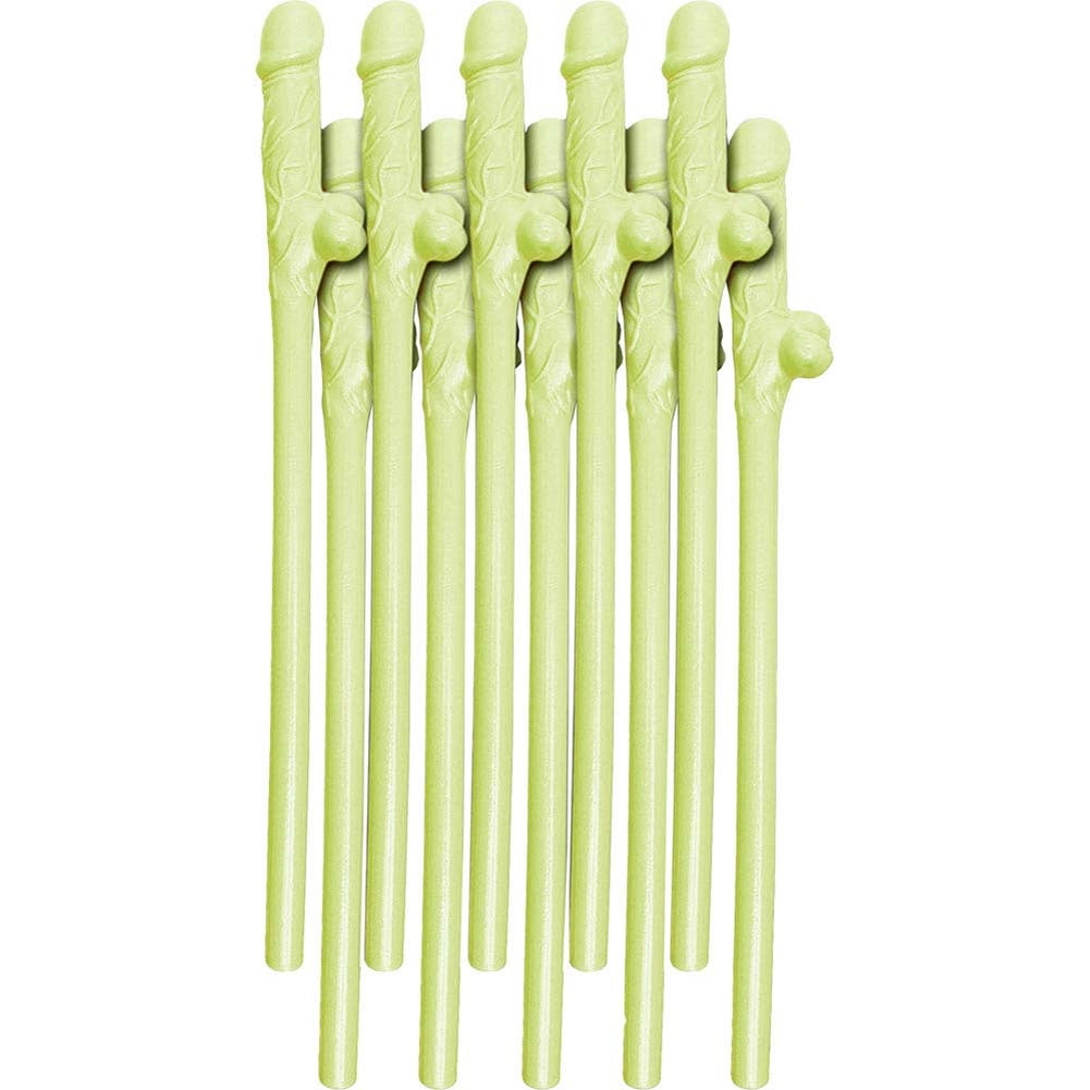 Bachelorette Glow-In-The-Dark Dicky Sipping Straws - 10 Piece