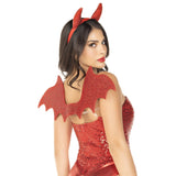 Red Devil Horn Headband and Wing Set