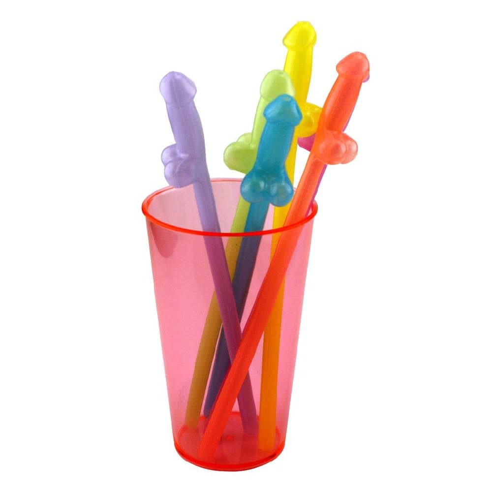 Rainbow Glow Naughty Straws