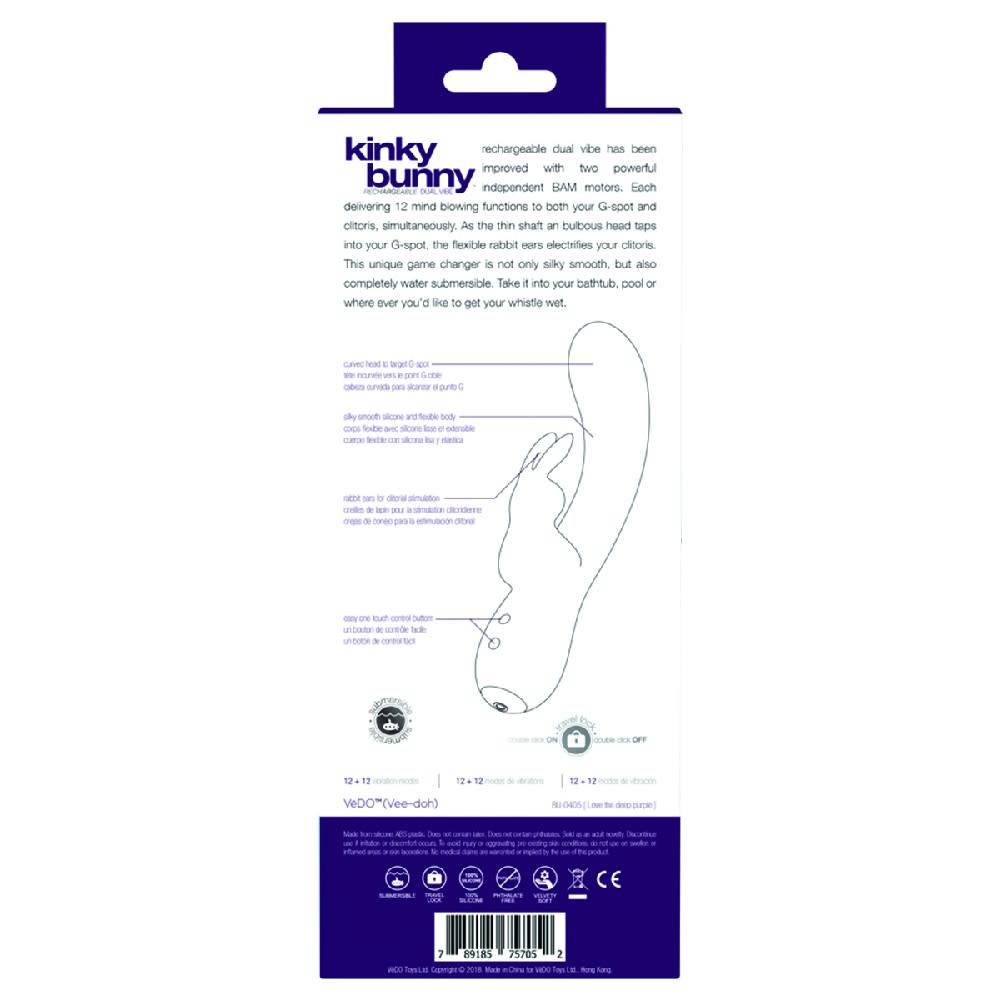 KINKY BUNNY Rechargeable Rabbit Vibe Purple