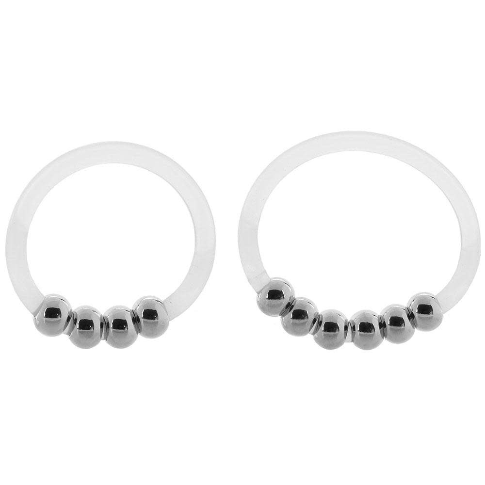 Steel Beaded Silicone Ring Set