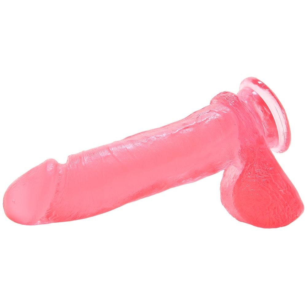 Crystal Jellies Ballsy Cock With Suction Cup 8-inch - Pink