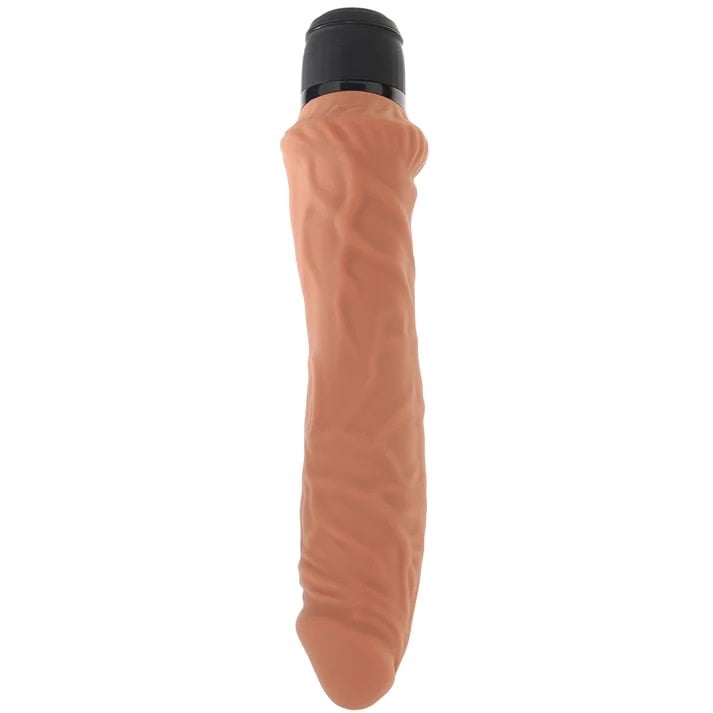 Realistic Girthy  Vibrator Latte 8 Inch