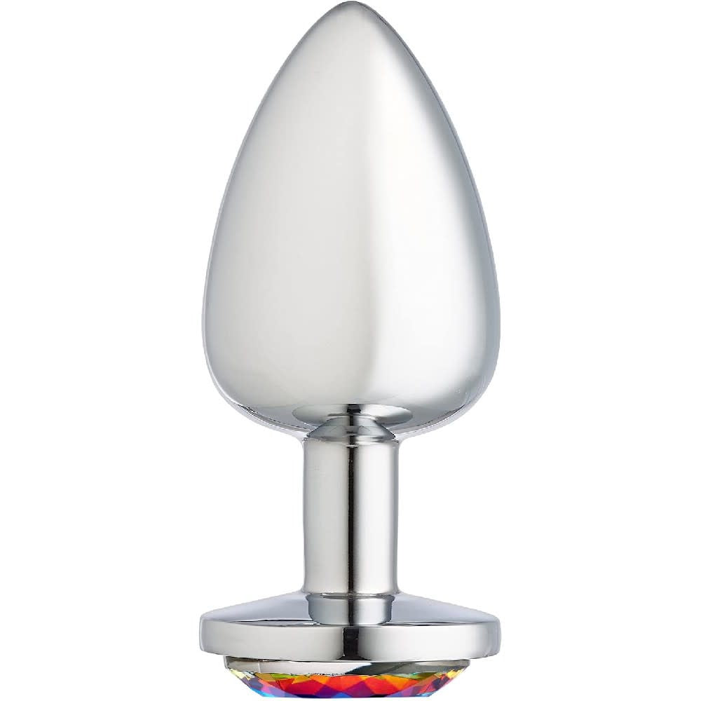 Gems Silver Chrome Anal Plug - Large