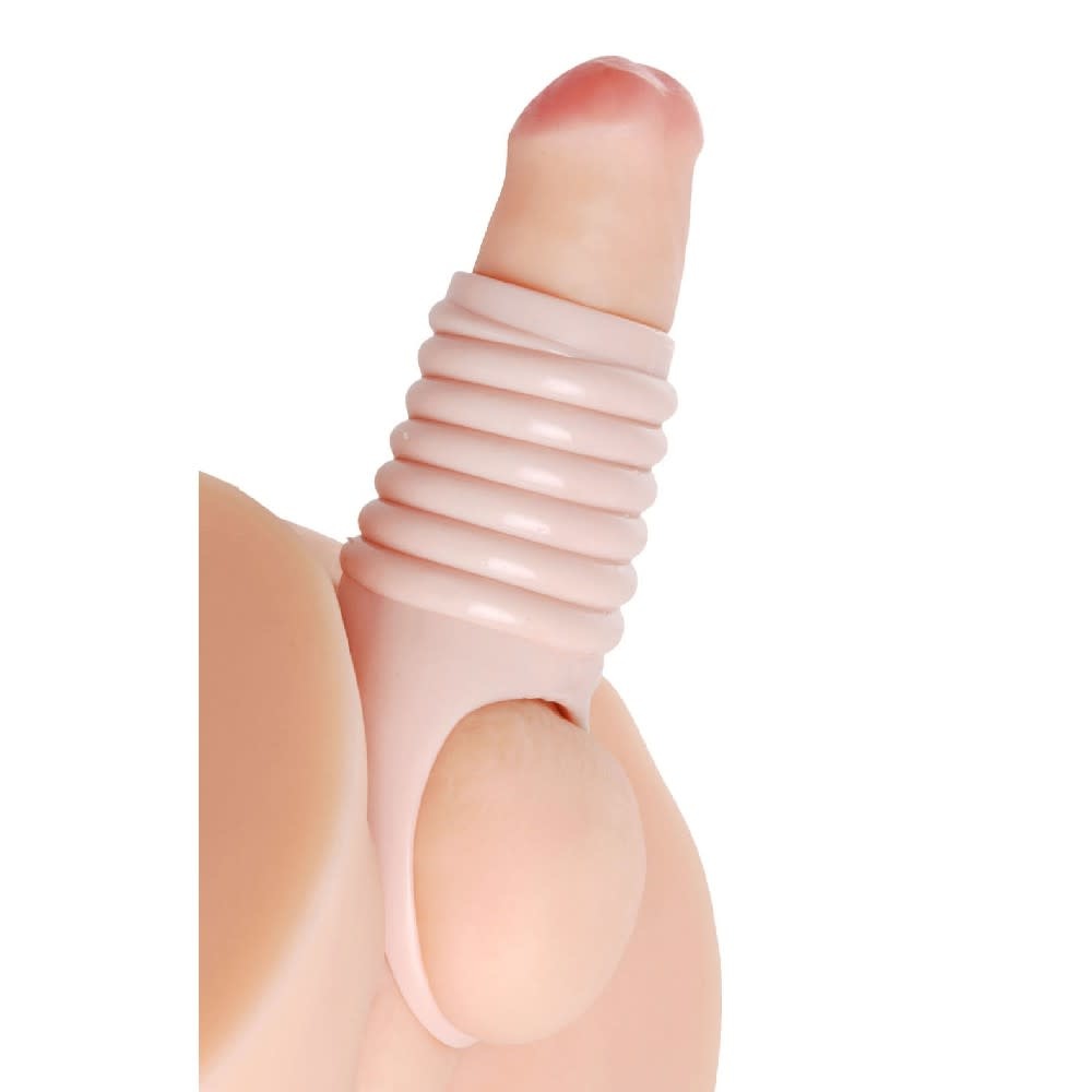 Really Ample Ribbed Penis Enhancer  - Natural