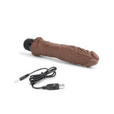 Realistic Girthy  Vibrator Latte 8 Inch