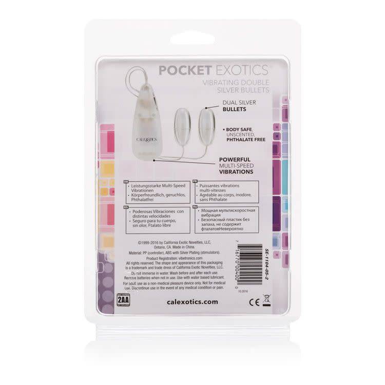 Pocket Exotics Vibrating Double Silver Bullets