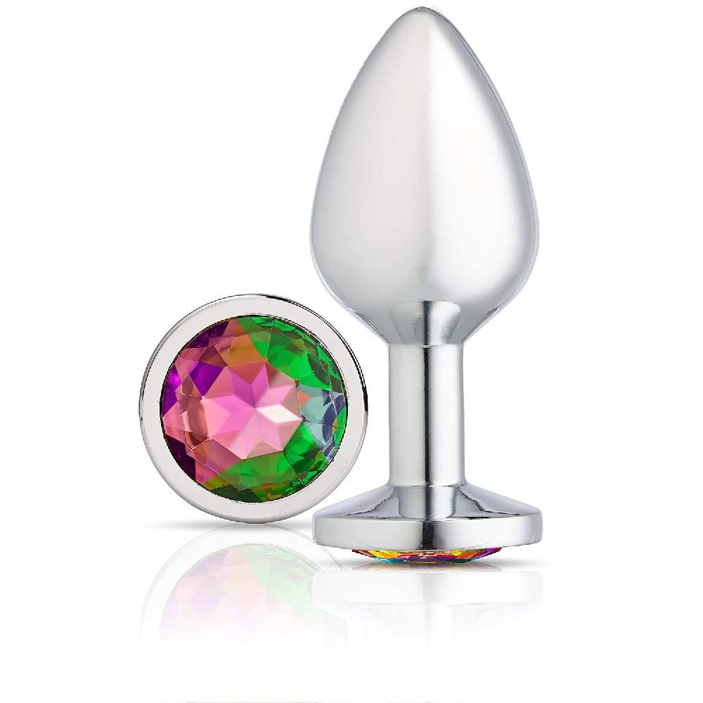 Gems Silver Chrome Anal Plug - Medium