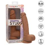 Silicone Studs Dual Density Dong 6.25" Brown