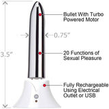 Point 20-Function Rechargeable Vibrating Bullet