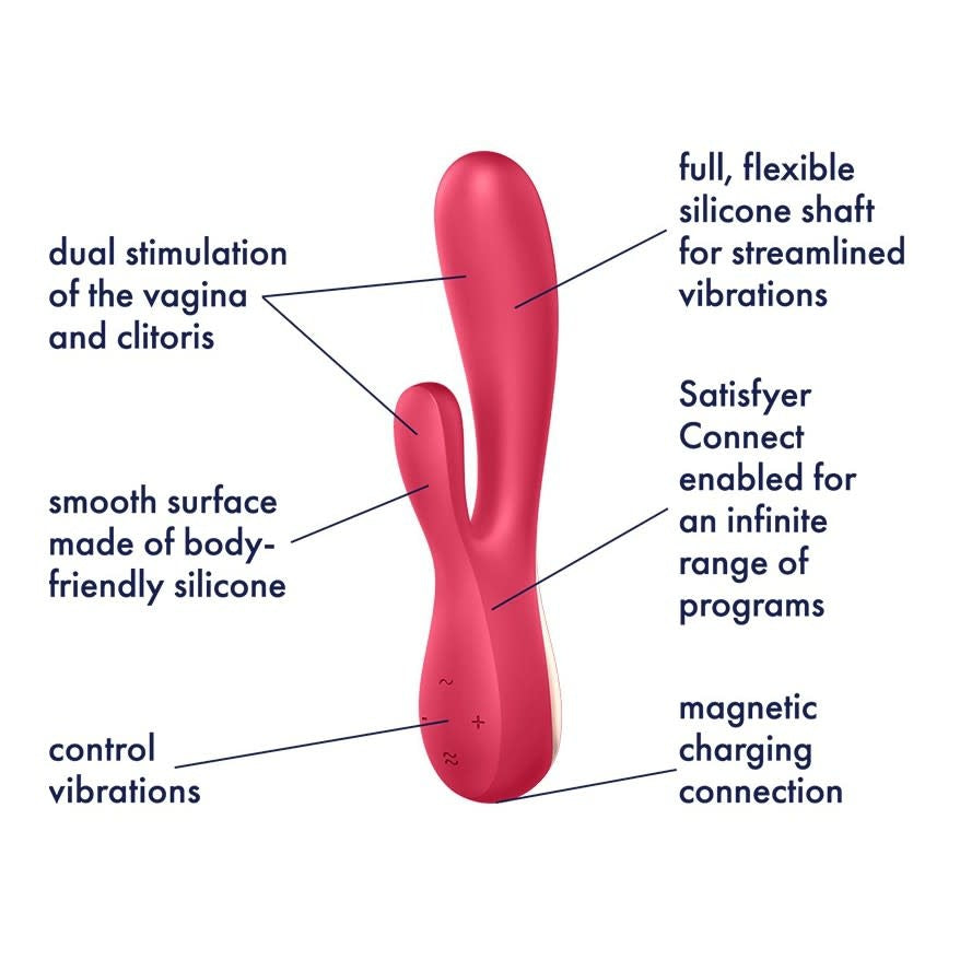 Mono Flex G-Spot Rabbit Vibrator Red