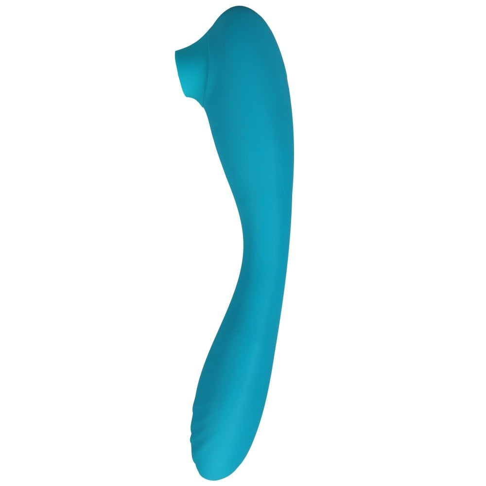 This Product Sucks - Sucking Clitoral Stimulator With Bendable G-Spot Vibrator - Teal