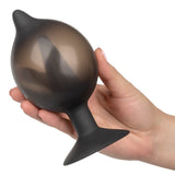 Silicone Inflatable Anal Plug - Medium - Black