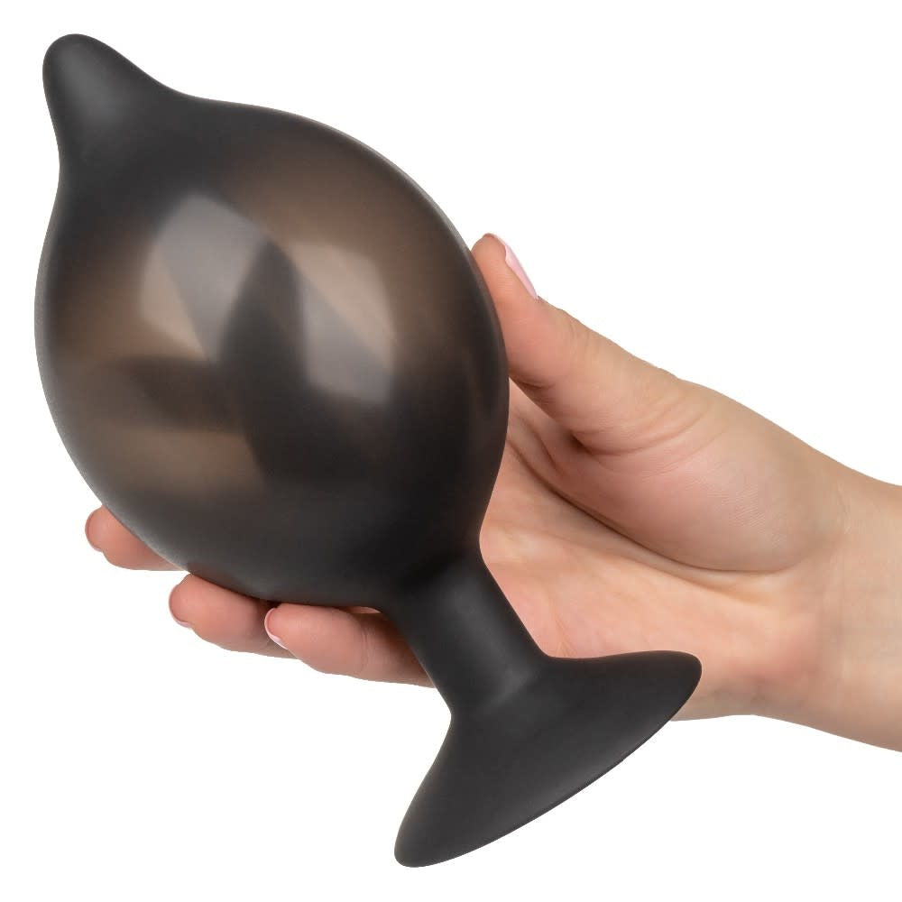 Silicone Inflatable Anal Plug - Large - Black